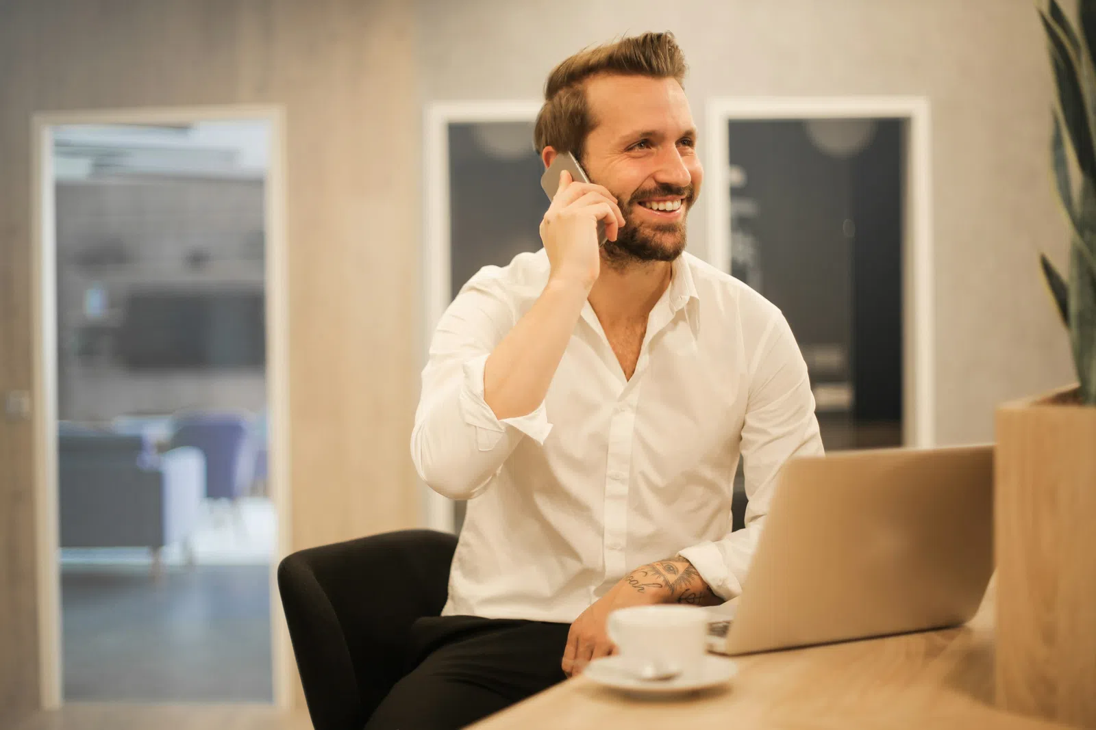 a person talking on the phone