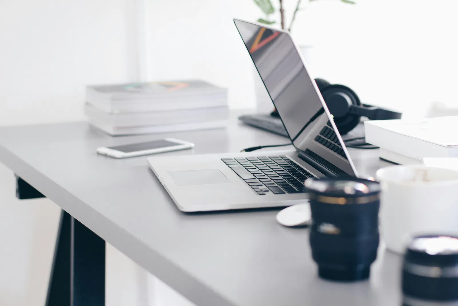 a laptop on a desk