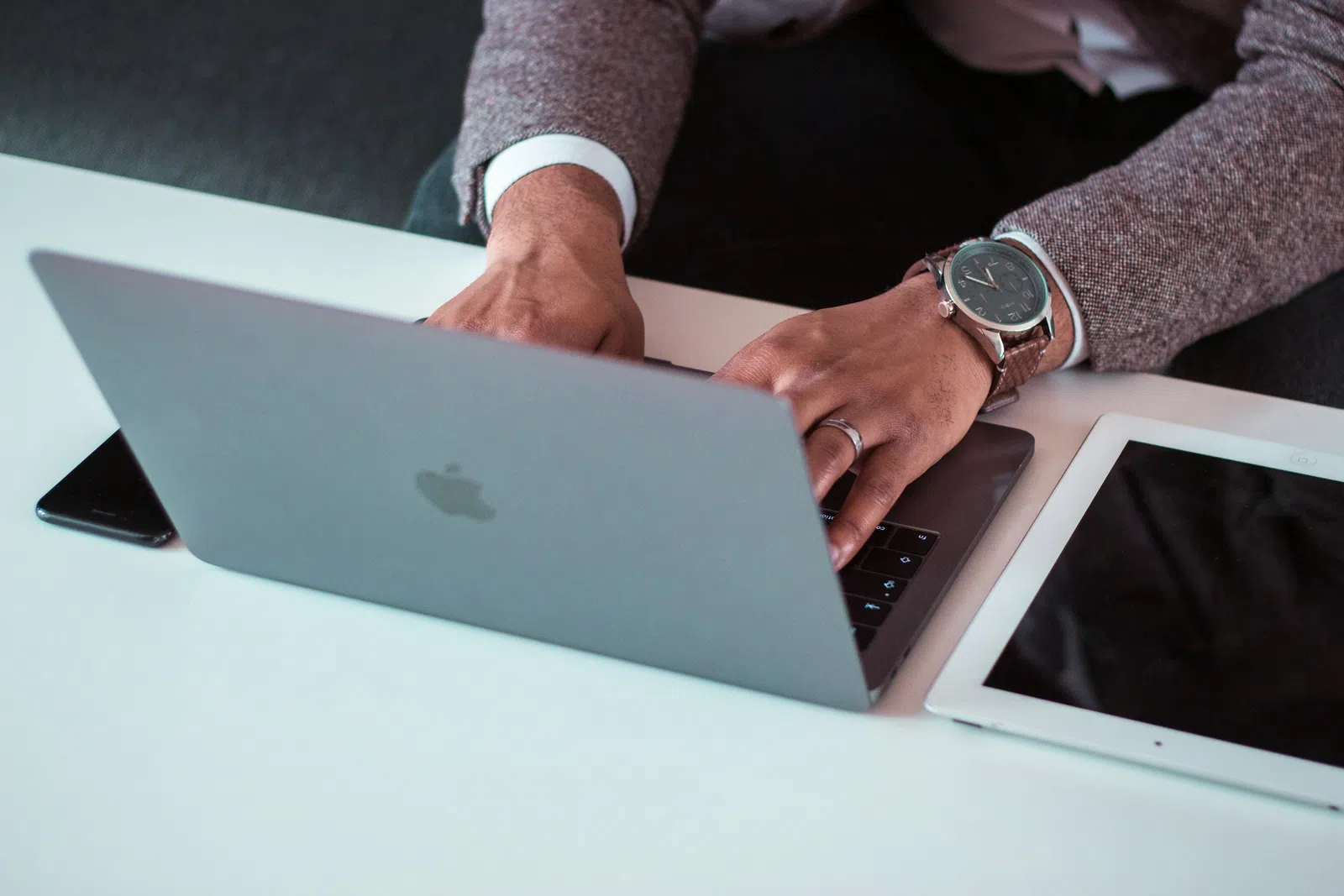 a man using a laptop